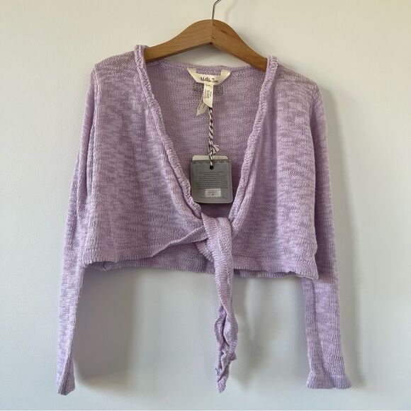 Matilda Jane Lavender Tie-Front Can You Imagine Cardigan girls size 4 Sweater - Picture 2 of 6